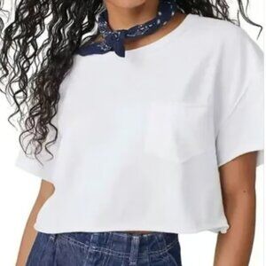 WE THE FREE PEOPLE FADE INTO YOU WHITE POCKET TEE TSHIRT TOP NWOT S/M